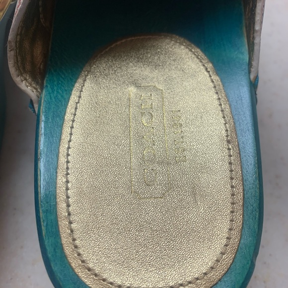 Authentic Coach Women’s Multi Colored Leather Jessi Pop Clogs Shoes 9 - Picture 9 of 9